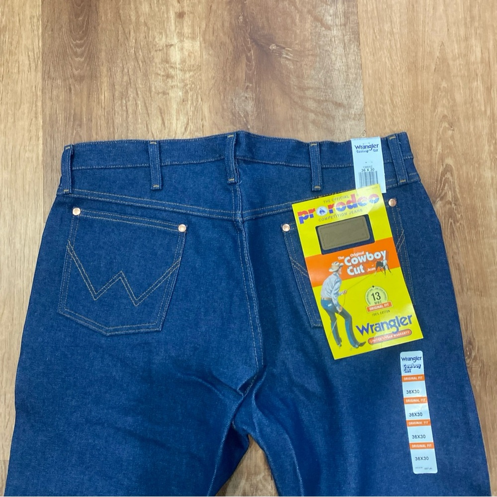 Wrangler Men's 36x30 Pro Rodeo Competition Jeans Blue Cowboy Cut Original Fit - Picture 9 of 11